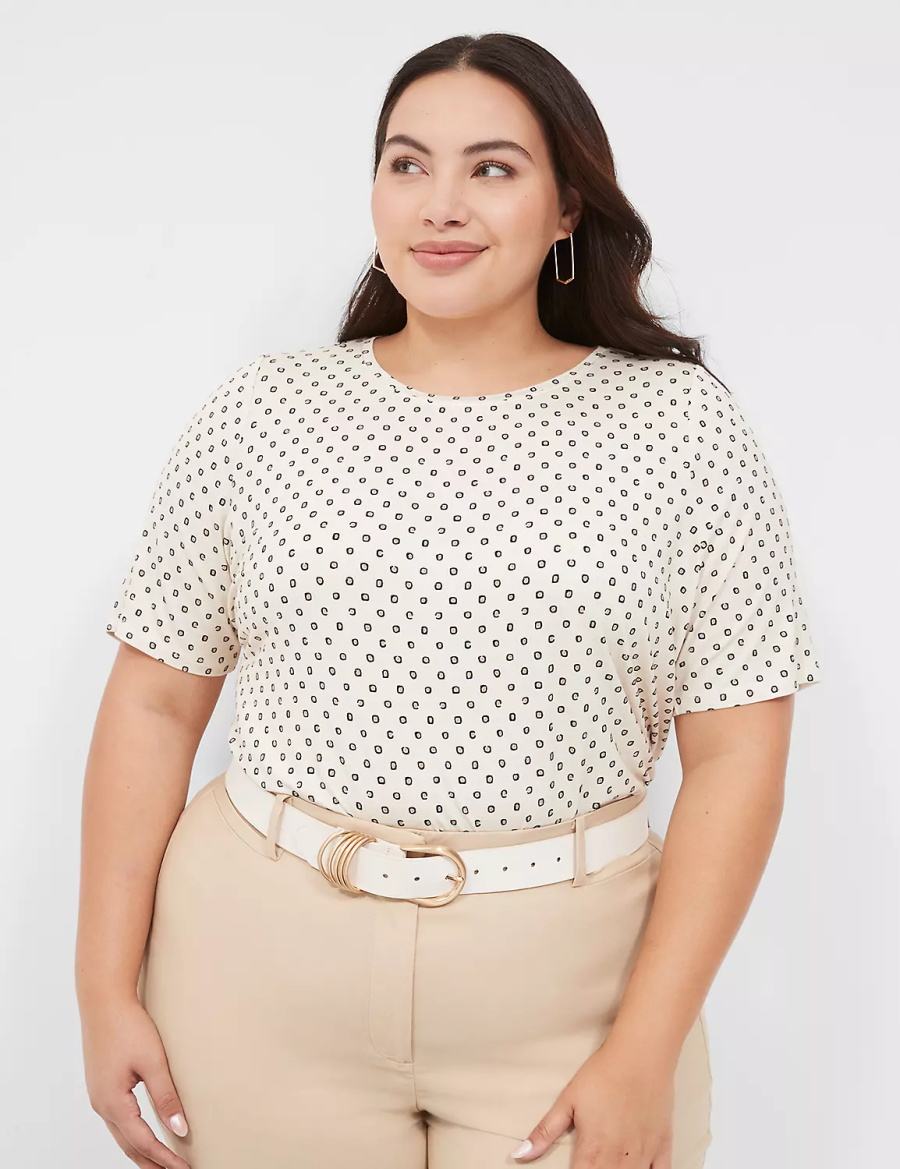 Women Lane Bryant Multi-Ring Faux-Leather Belts White Rose | PTX5345TX