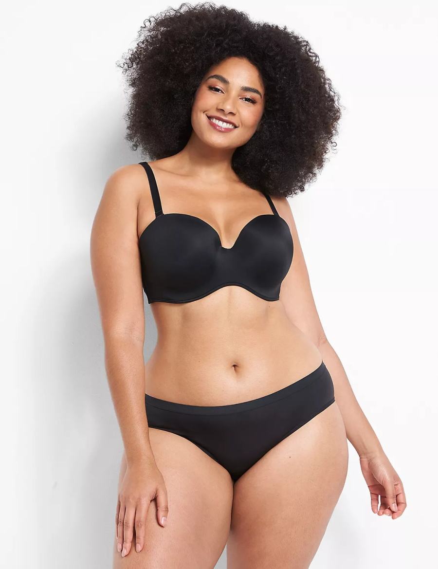 Women Lane Bryant Multi-Way Boost Strapless Bra Black | RLF41100RC