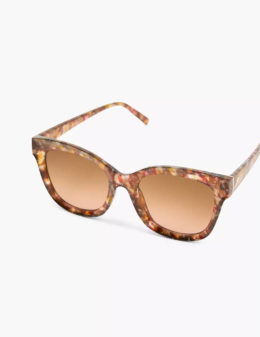Women Lane Bryant Neutral Tortoiseshell Print Cateye Sunglasses Brown | YSO8785KR