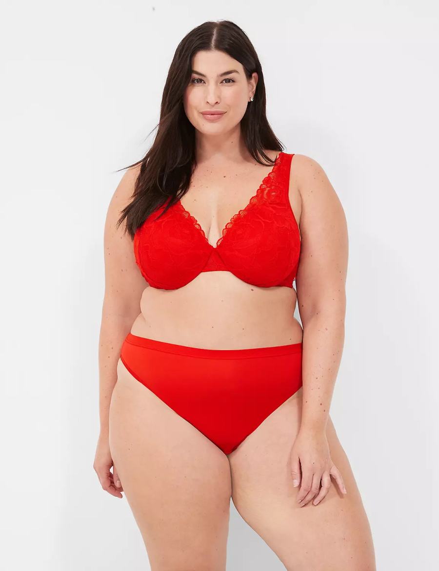 Women Lane Bryant No-Show French Cut Briefs Red | BFE2318MT