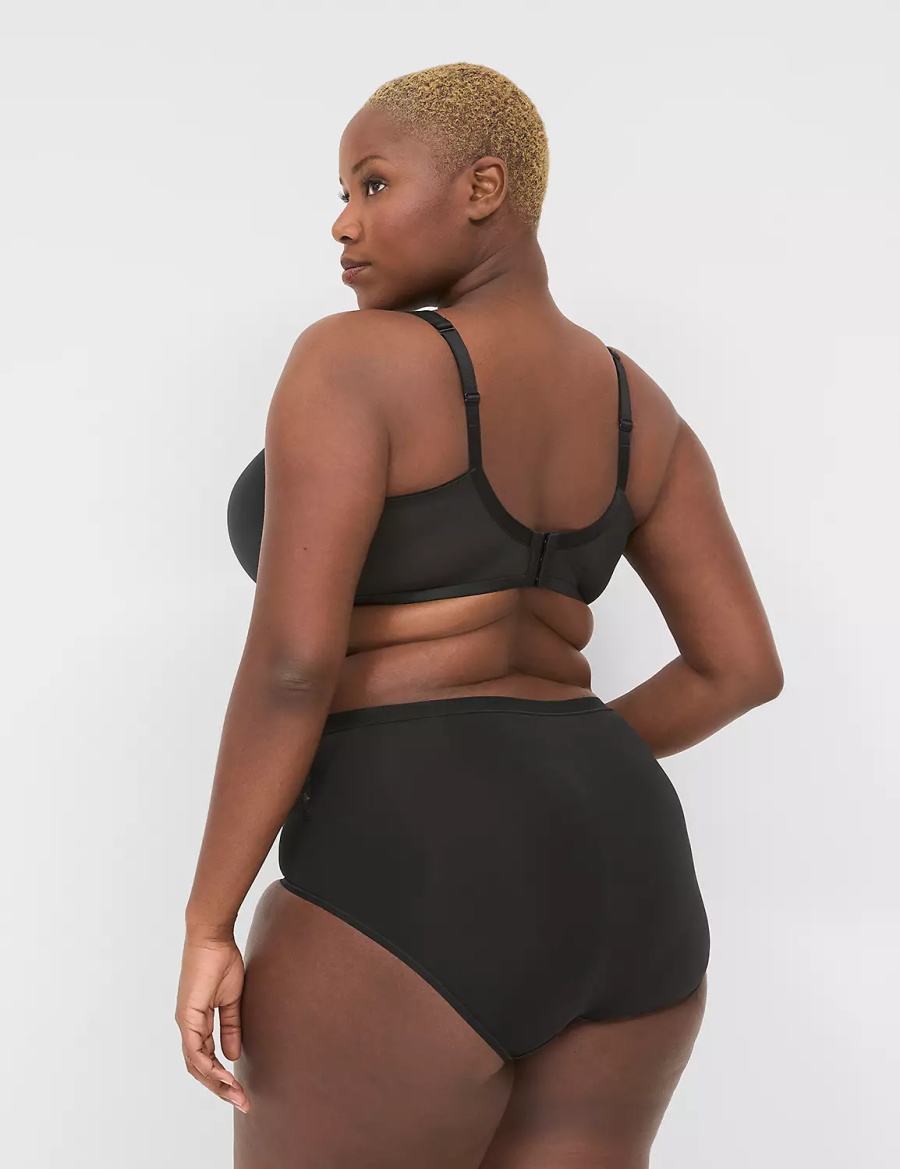 Women Lane Bryant No-Show Full with Lace Briefs Black | UMK3714SN