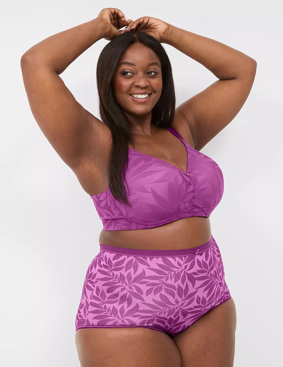 Women Lane Bryant No-Show High-Waist Briefs Purple | NSG2915GN