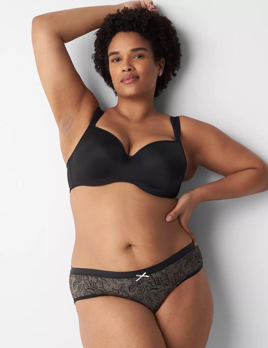 Women Lane Bryant No-Show Hipster Panty Black | BGV7640MO