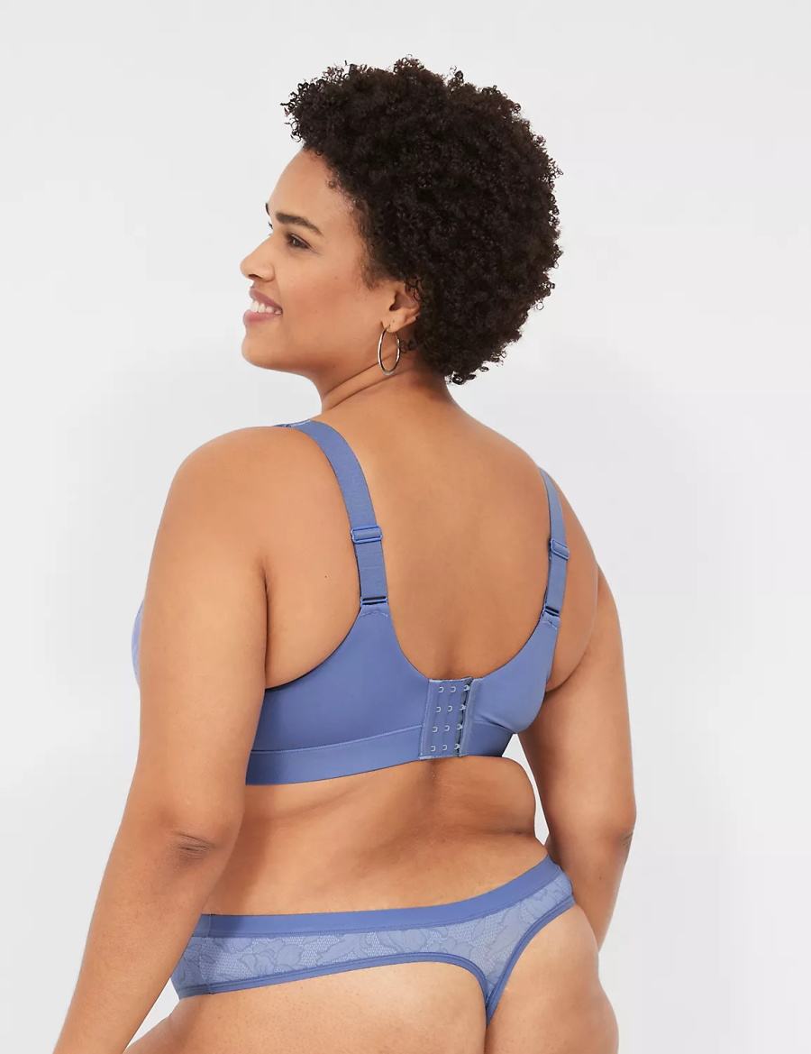 Women Lane Bryant No-Show Thong Panty Blue | FDU2126GI