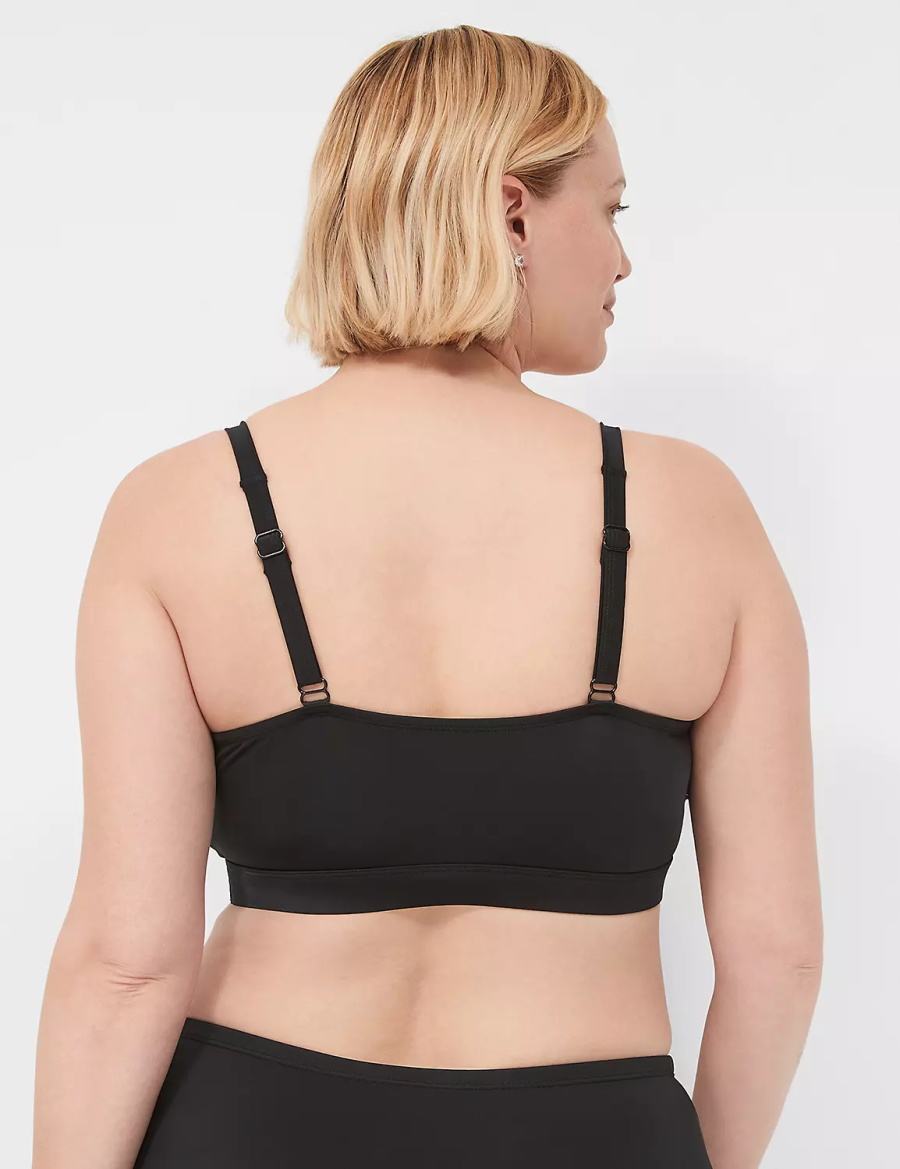 Women Lane Bryant No-Wire Bikini Top Black | YSM53VH