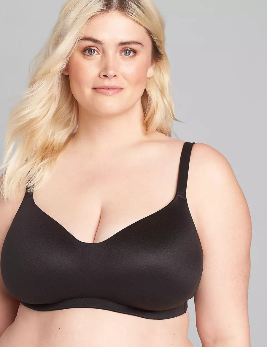 Women Lane Bryant No-Wire Bralettes Black | HVW4990RR
