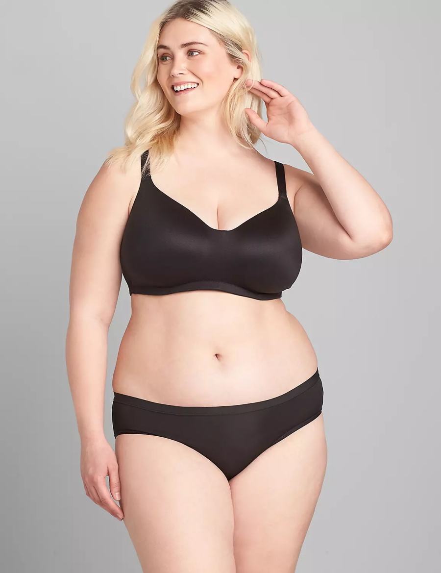 Women Lane Bryant No-Wire Bralettes Black | HVW4990RR