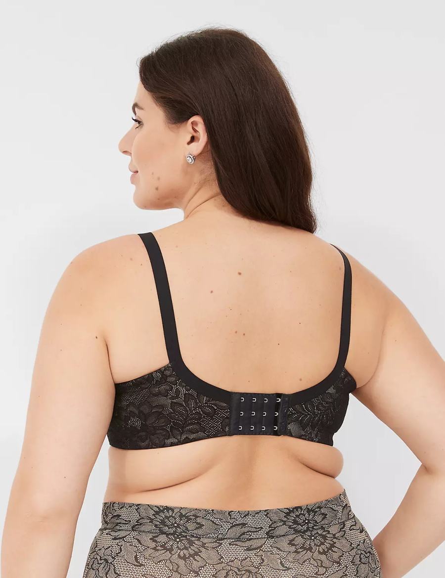 Women Lane Bryant No-Wire with Lace Bralettes Black | XLE3749VL