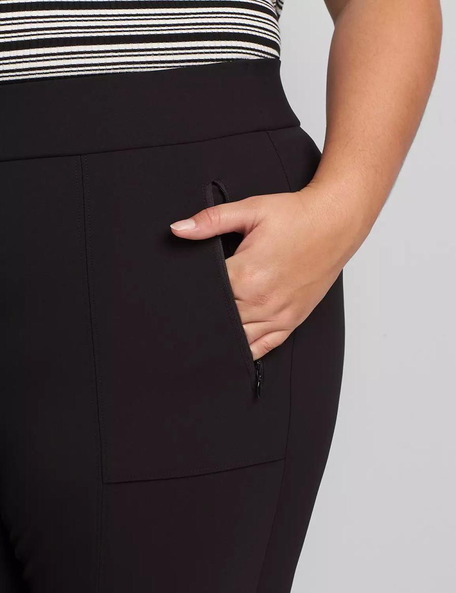 Women Lane Bryant On-The-Go Slim Ankle Pants Black | KMZ8420EJ
