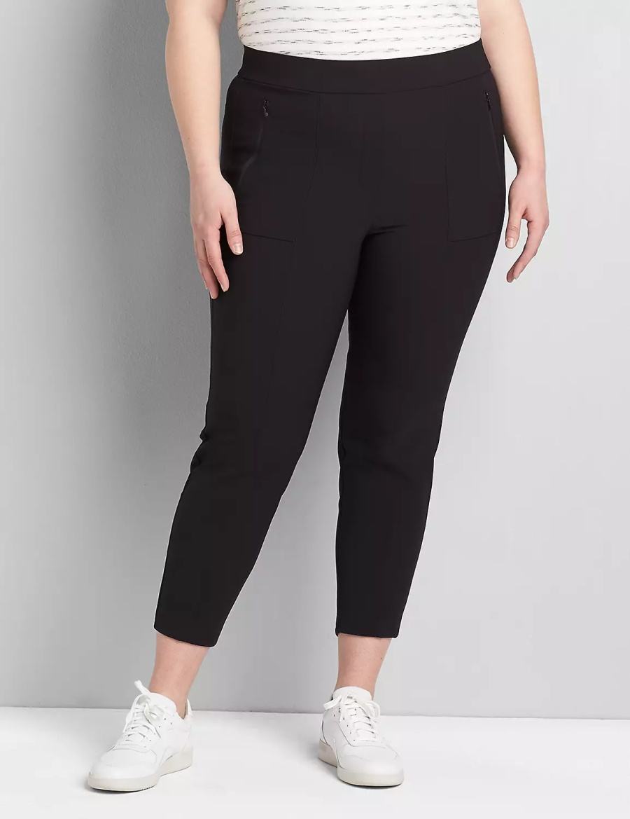 Women Lane Bryant On-The-Go Slim Ankle Pants Black | KMZ8420EJ
