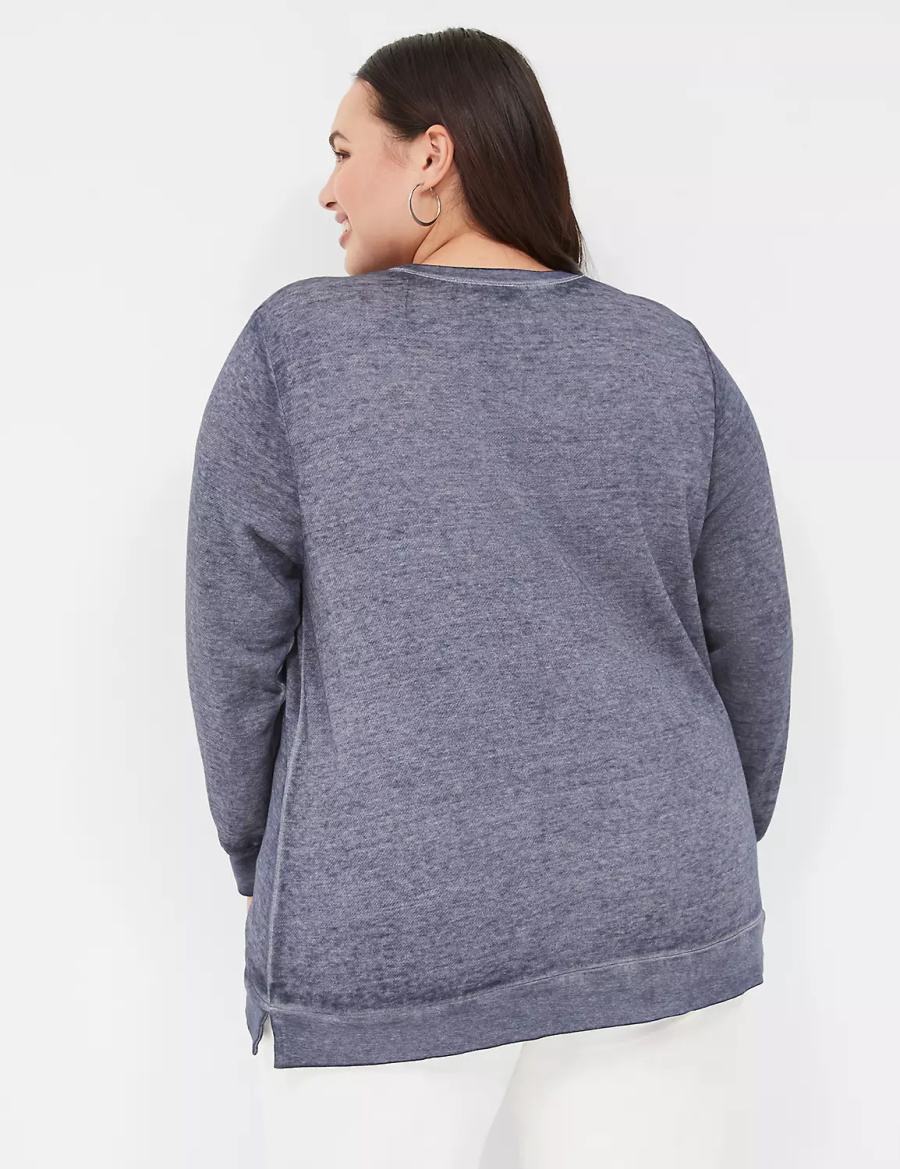 Women Lane Bryant Optimist Graphic Sweatshirts Blue | SLS877BX