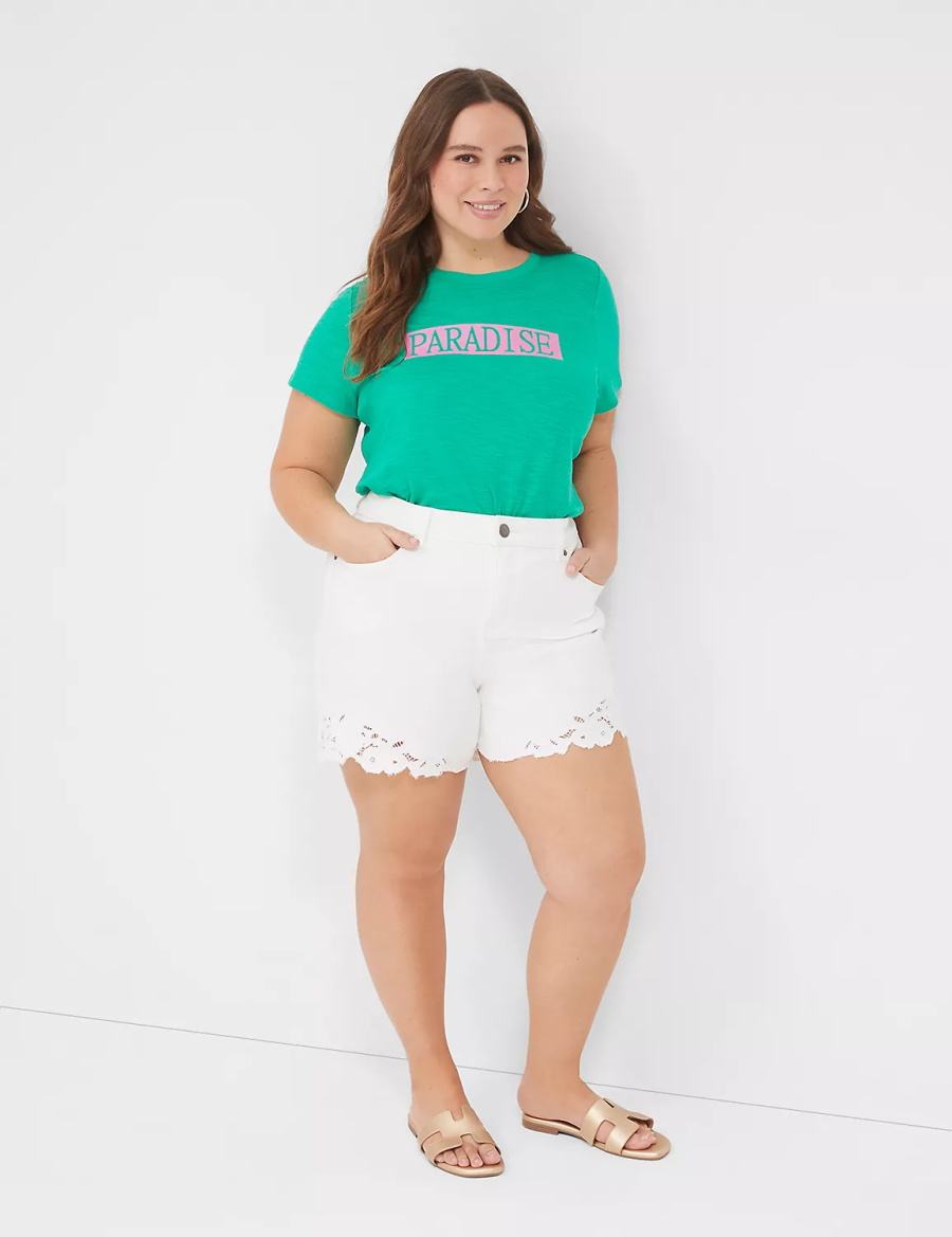 Women Lane Bryant Paradise Graphic Tee T Shirts Turquoise | RPN1271JK
