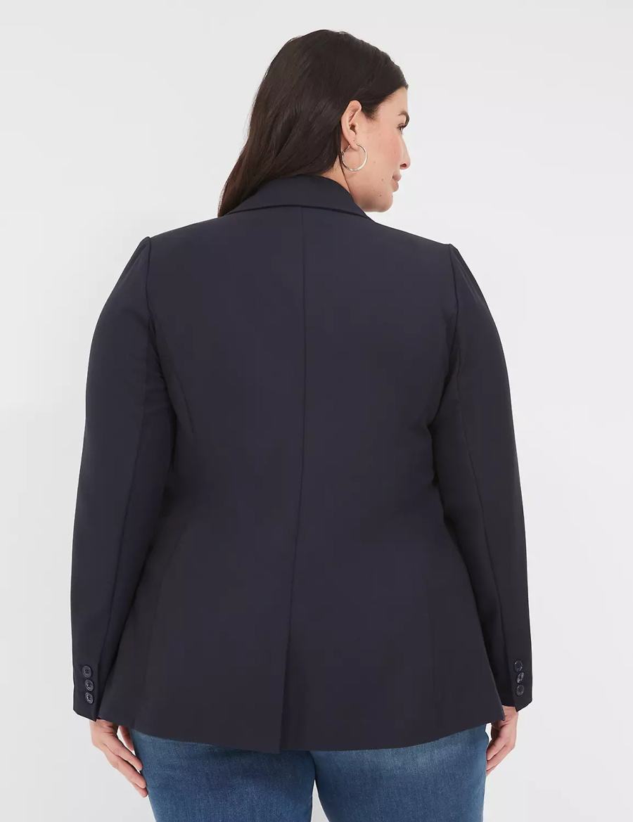 Women Lane Bryant Perfect Drape Blazers Blue | NPI7272MY