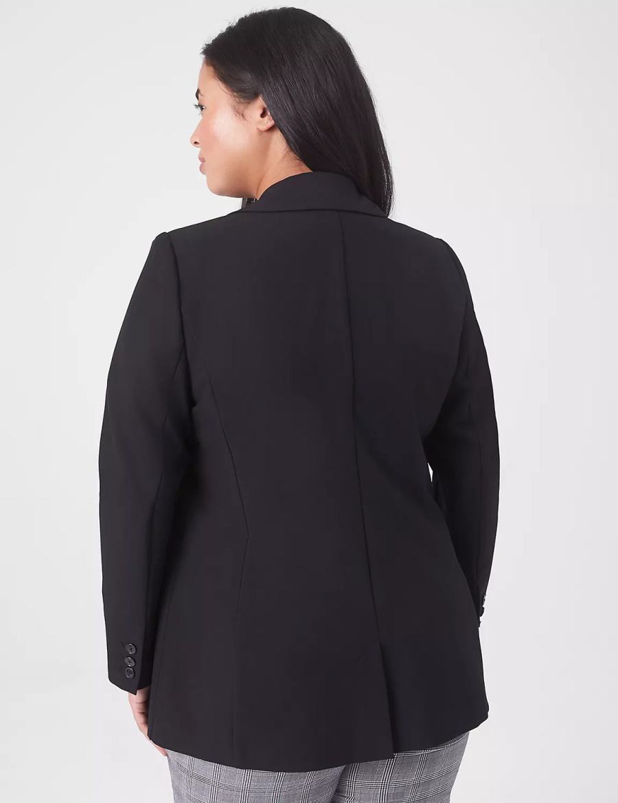 Women Lane Bryant Perfect Drape Blazers Black | VJD4379DA
