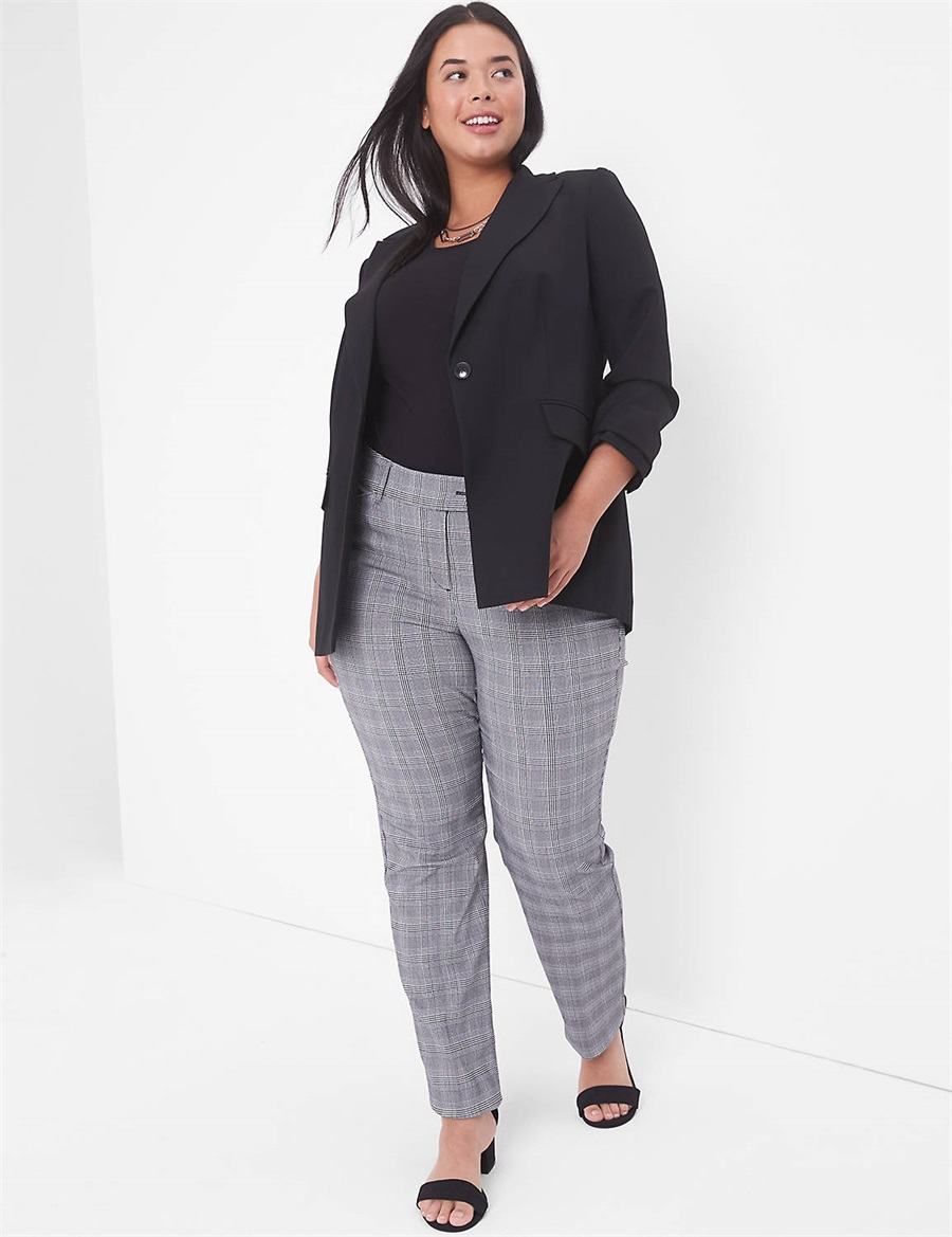 Women Lane Bryant Perfect Drape Blazers Black | VJD4379DA