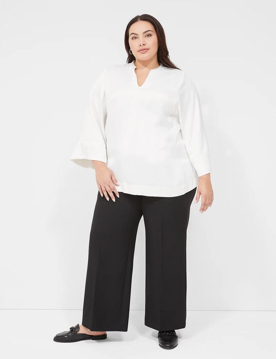 Women Lane Bryant Perfect Drape High-Rise Wide Leg Pants Black | VRT979JH