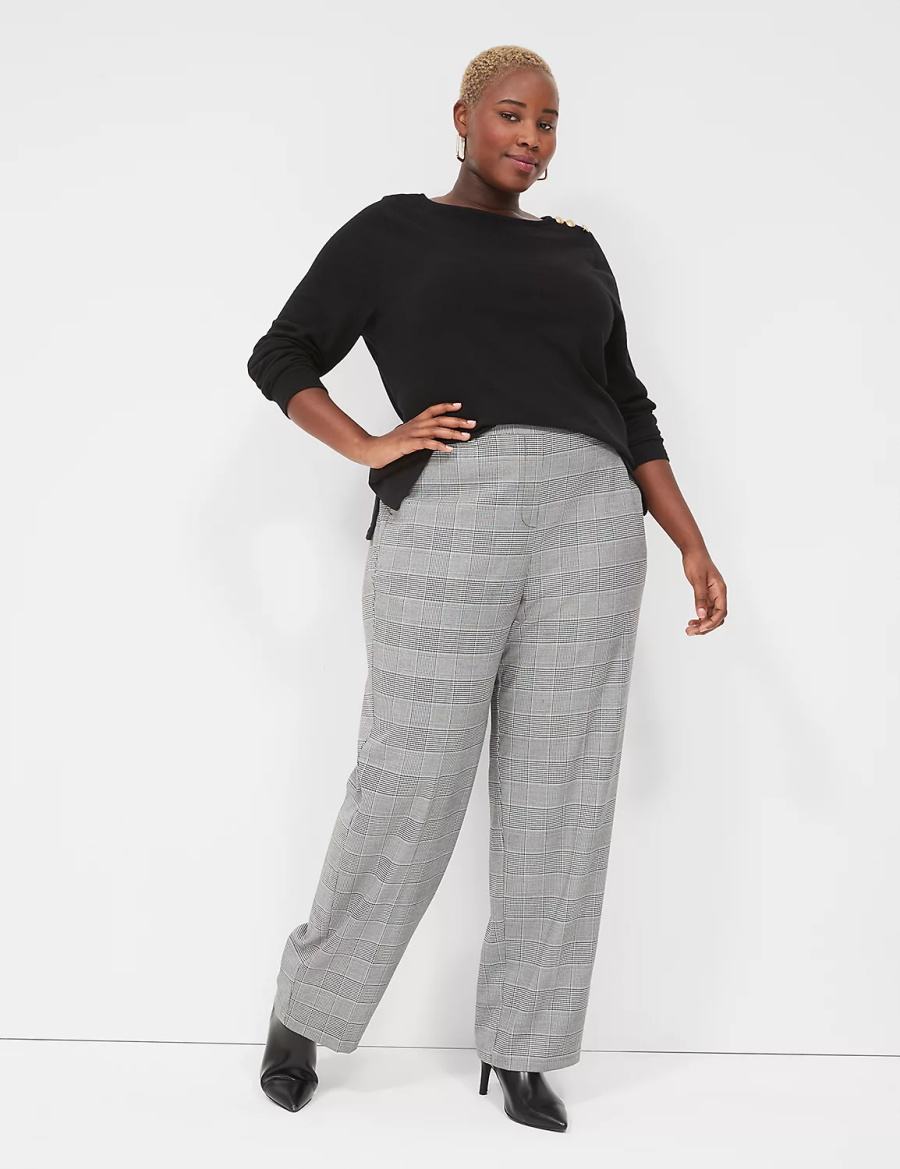 Women Lane Bryant Perfect Drape Pull-On Straight Pants Black | MAG7665JP