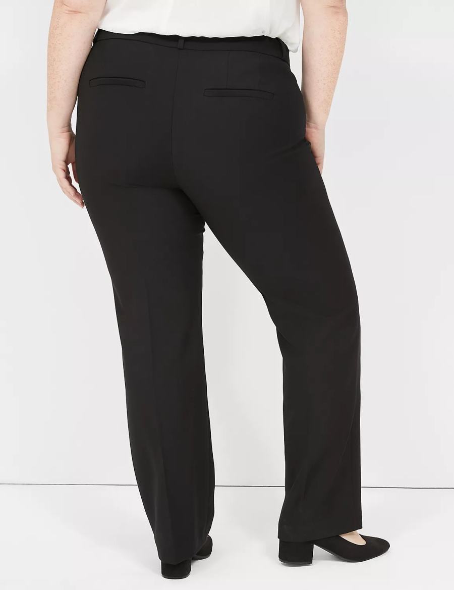 Women Lane Bryant Perfect Drape Straight Pants Black | BGC3486XS
