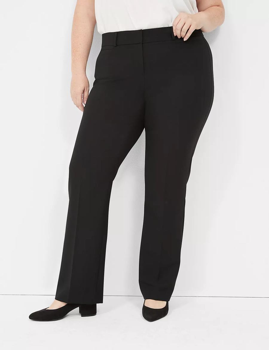 Women Lane Bryant Perfect Drape Straight Pants Black | BGC3486XS