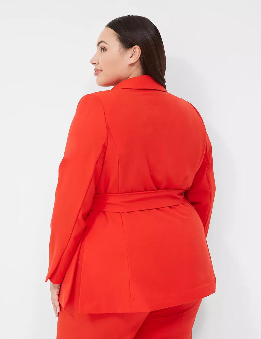 Women Lane Bryant Perfect Drapeed Blazers Red | WOY241QZ