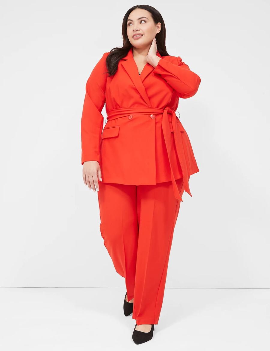 Women Lane Bryant Perfect Drapeed Blazers Red | WOY241QZ
