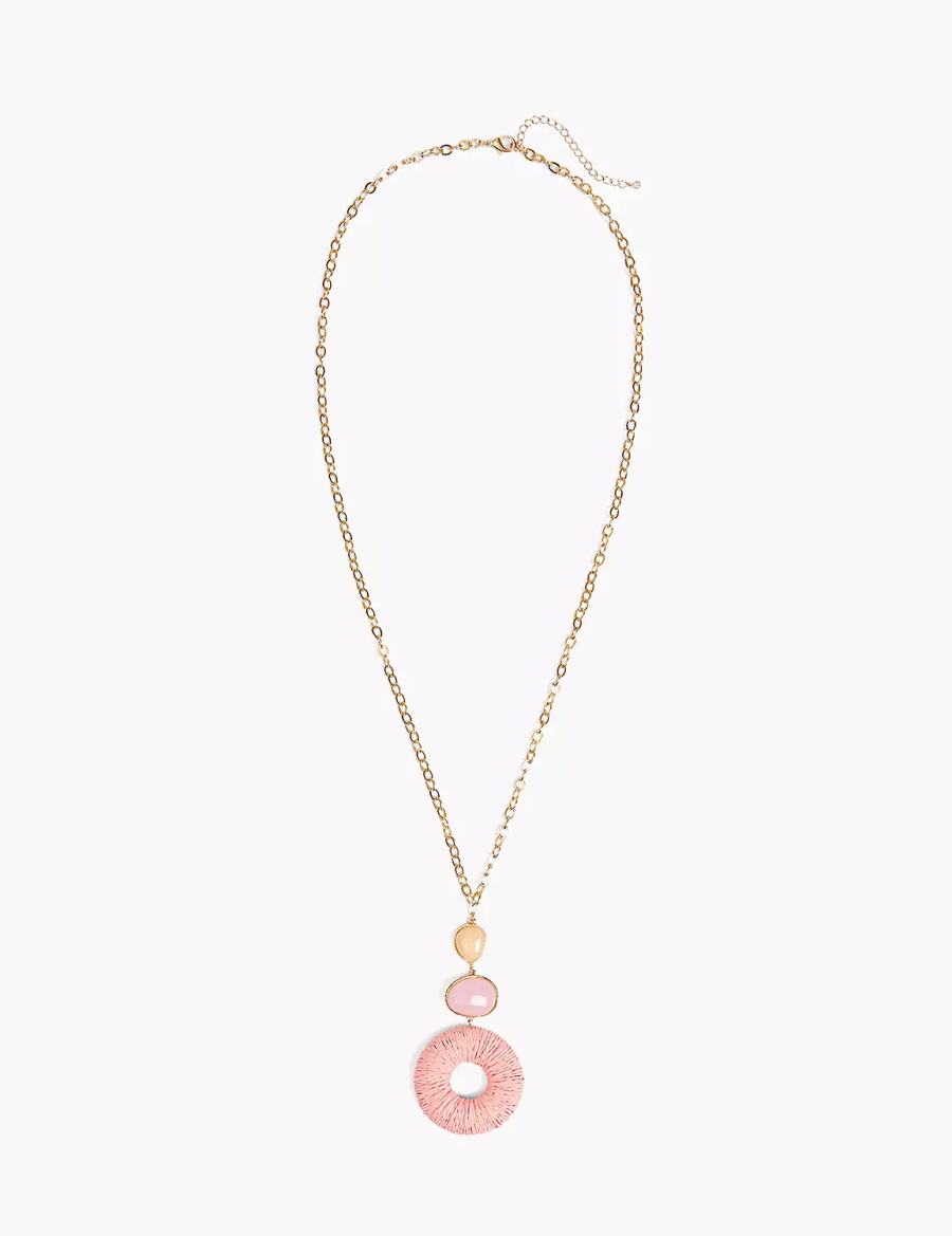 Women Lane Bryant Pink Pendant Necklace Gold | RAE8354HW
