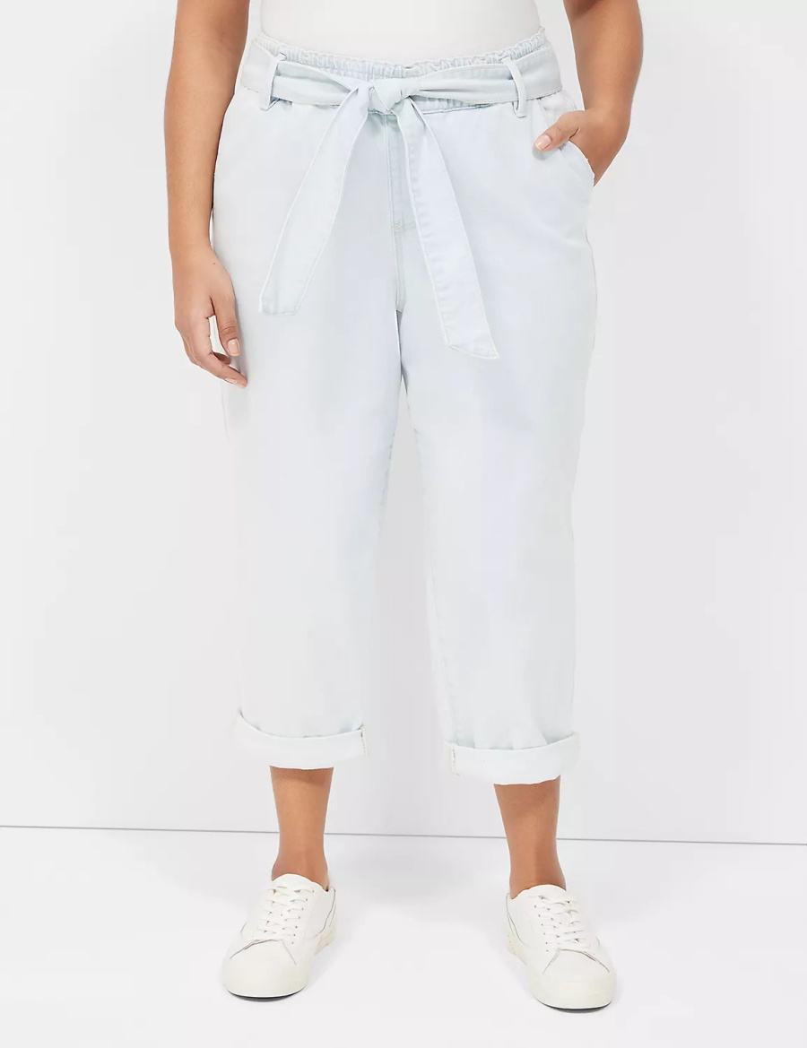 Women Lane Bryant Pull-On Fit Boyfriend Jeans Light Blue | JDY5615TK