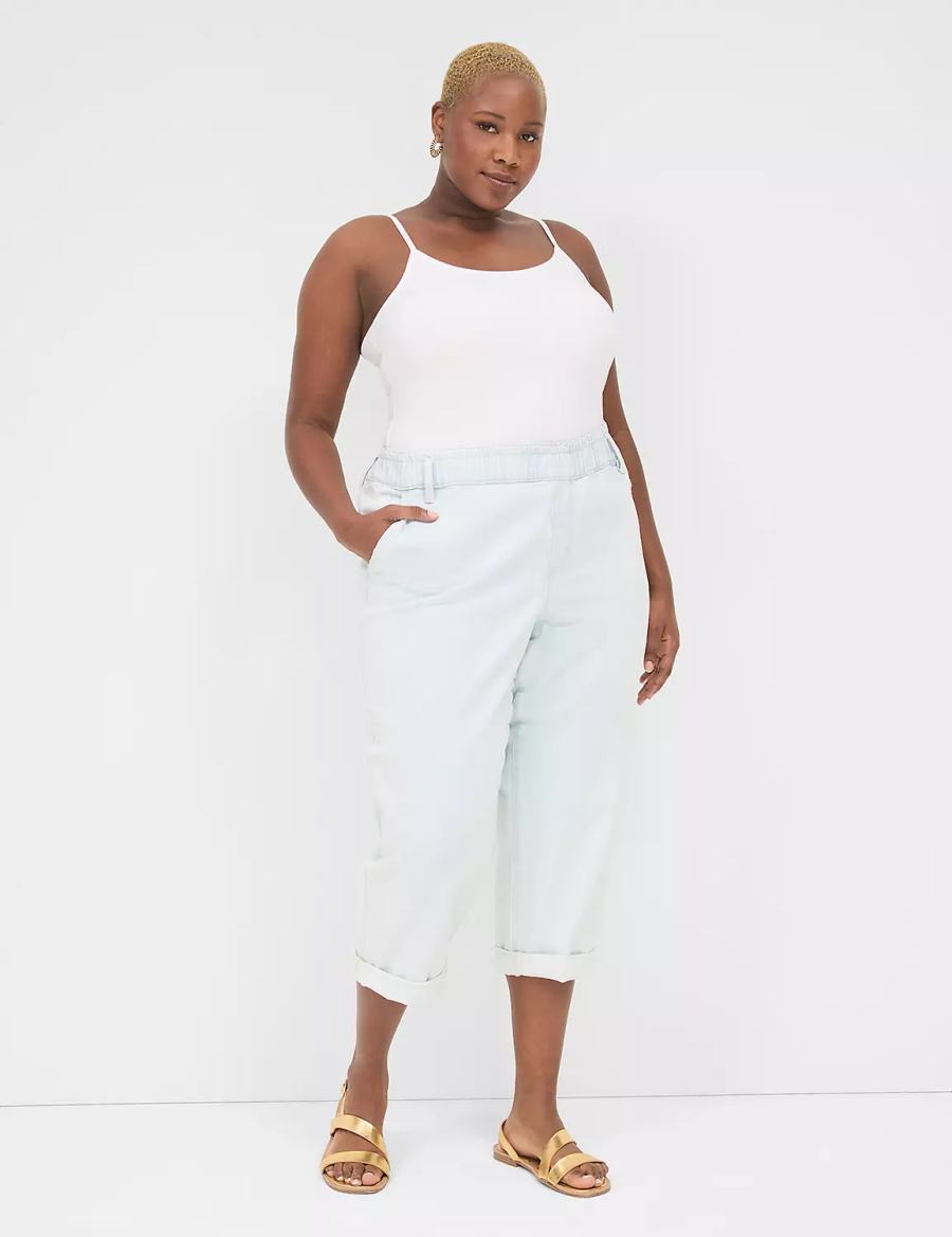Women Lane Bryant Pull-On Fit Boyfriend Jeans Light Blue | JDY5615TK