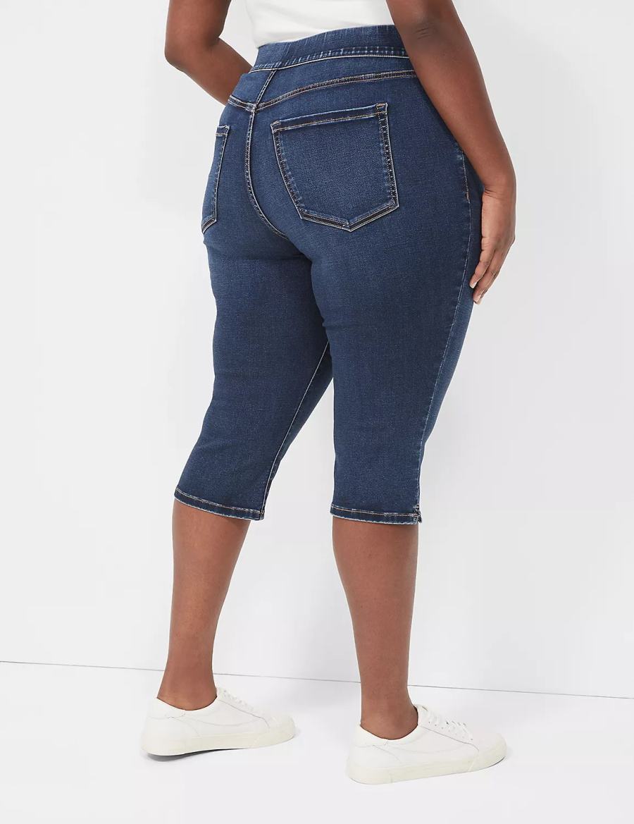 Women Lane Bryant Pull-On Fit High-Rise Pedal Jeggings Blue | VYG70100IK