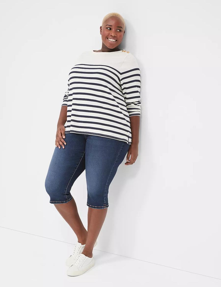 Women Lane Bryant Pull-On Fit High-Rise Pedal Jeggings Blue | VYG70100IK