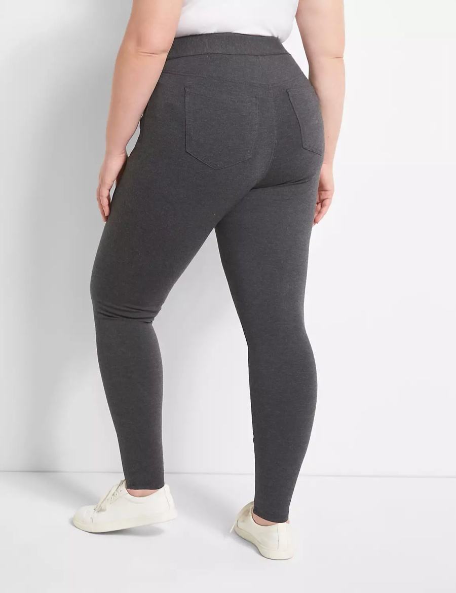 Women Lane Bryant Pull-On High-Rise Leggings Dark Grey | DHA415DQ