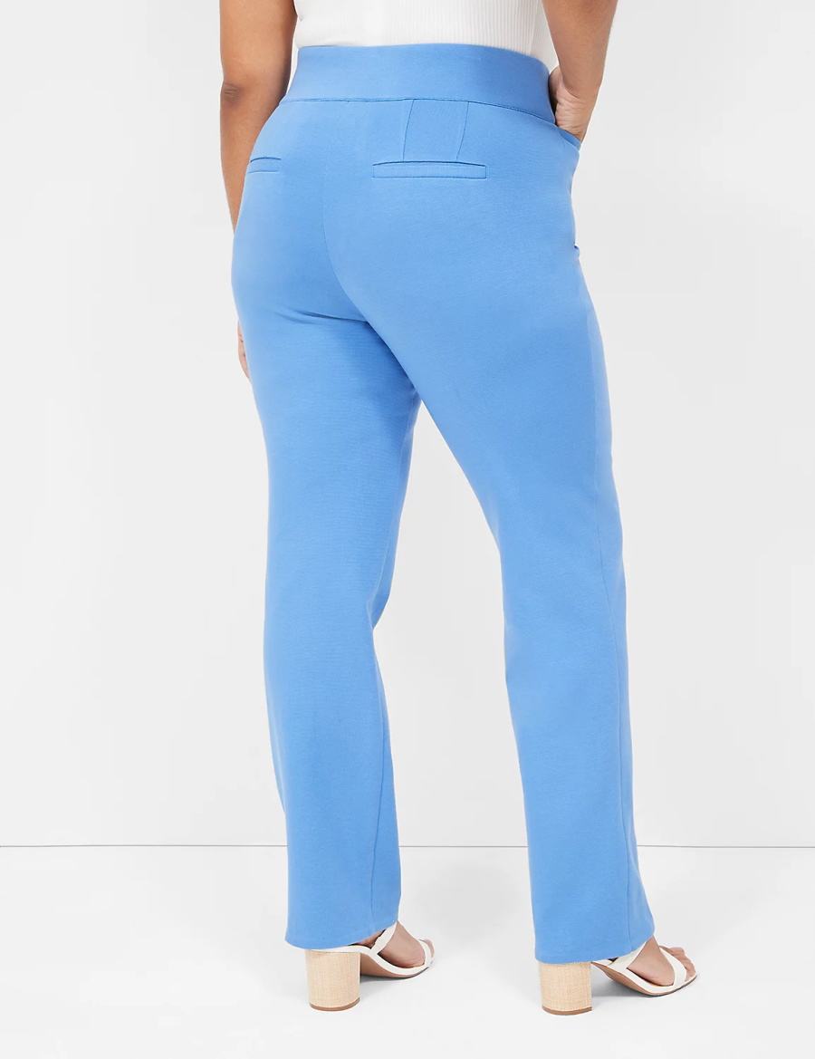 Women Lane Bryant Pull-On Ottoman Ponte Straight Leg Pants Blue | MSD298NR