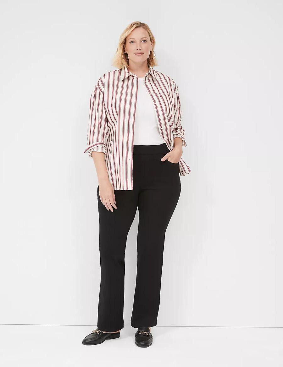 Women Lane Bryant Pull-On Ponte Boot Pants Black | IWE6980KE