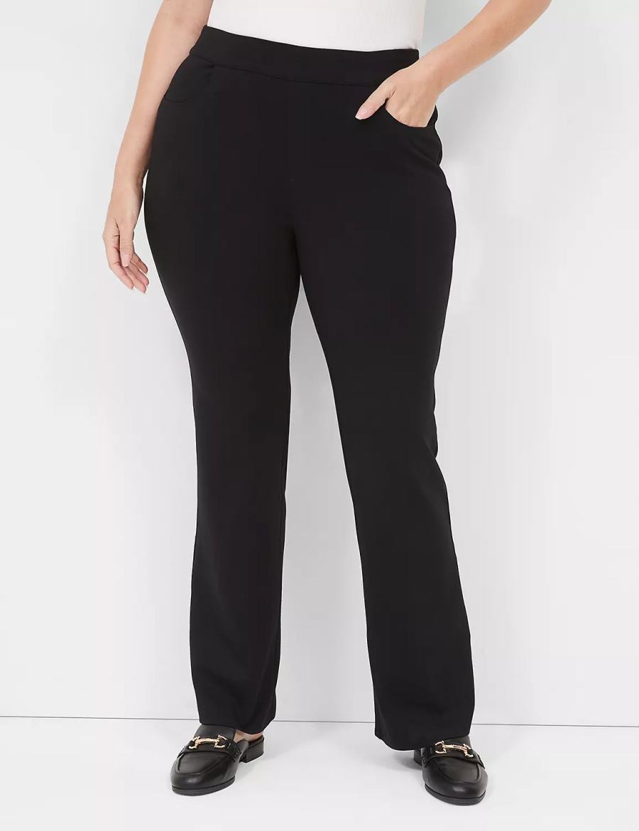 Women Lane Bryant Pull-On Ponte Boot Pants Black | IWE6980KE