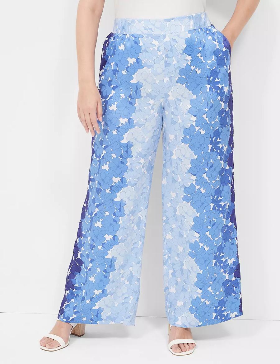 Women Lane Bryant Pull-On Wide Leg Pants Blue | JFI4759TD