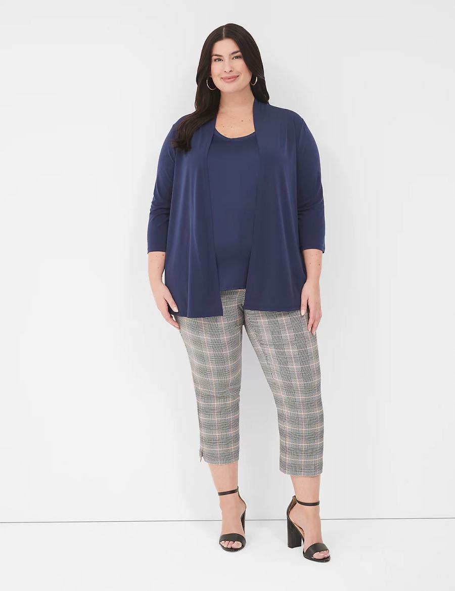 Women Lane Bryant Relaxed 3/4-Sleeve Overpiece Robe Blue | OUK4341VV