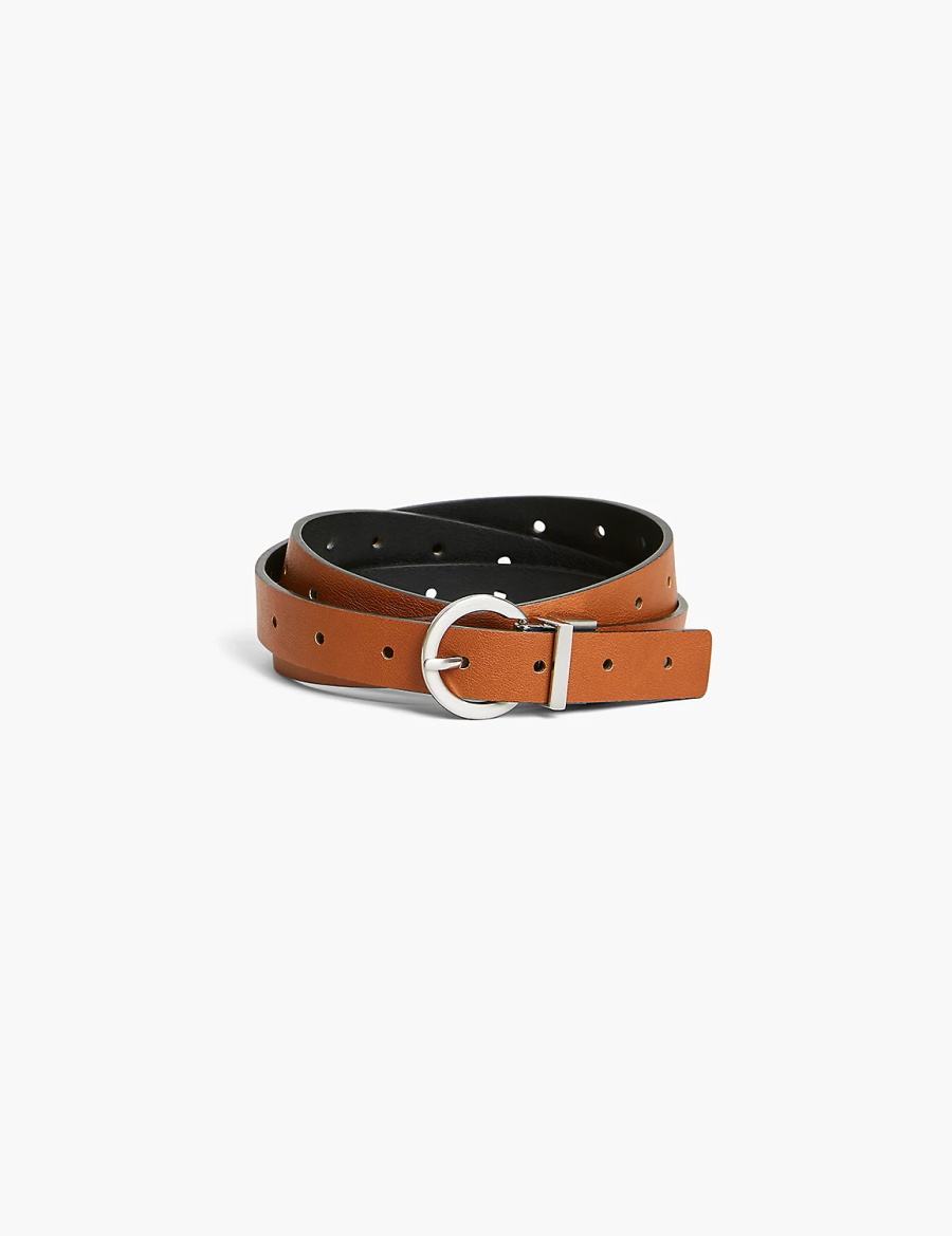 Women Lane Bryant Reversible Belts Black Brown | ZAL237ZE
