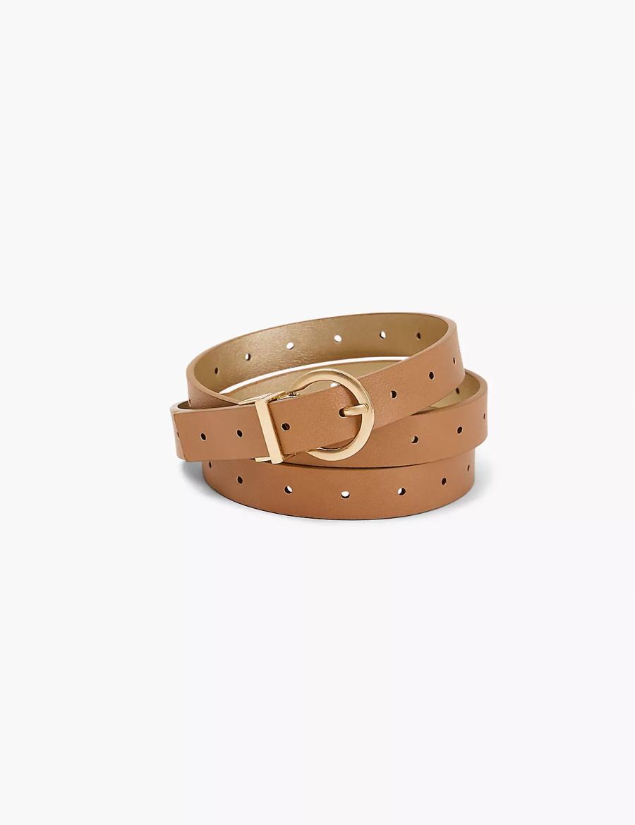 Women Lane Bryant Reversible Belts Gold | UTR3666SD