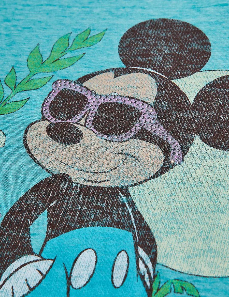Women Lane Bryant Rhinestone Mickey Graphic Tee T Shirts Green | PXR580HI