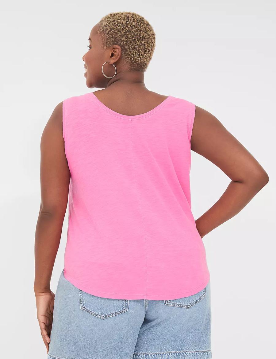 Women Lane Bryant Scoop-Neck Tank Top Pink | KKQ9199YP