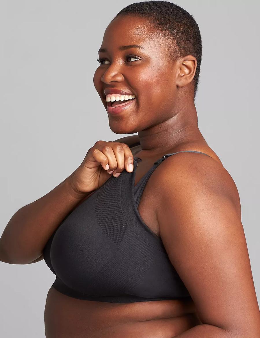 Women Lane Bryant Seamless Lightly Lined Nursing Bralettes Black | VXW7160YU