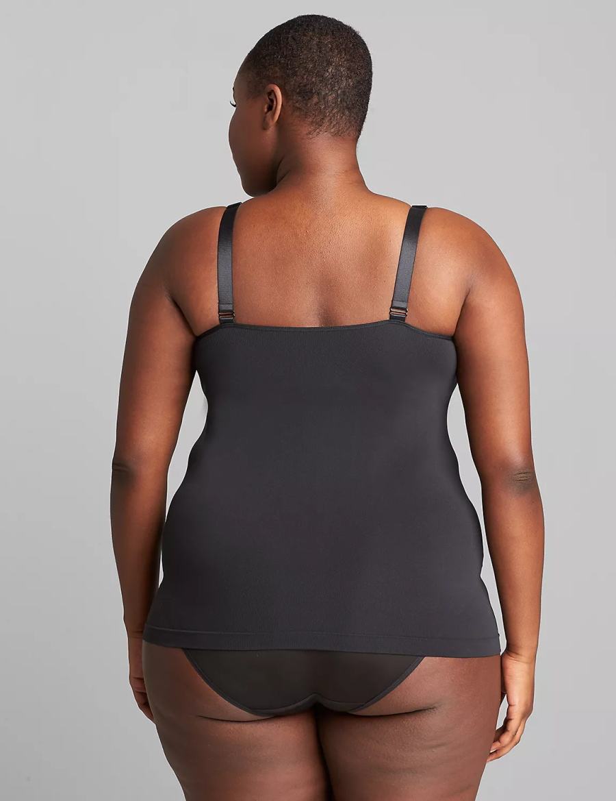 Women Lane Bryant Seamless Nursing Cami Bralettes Black | TYK7683II