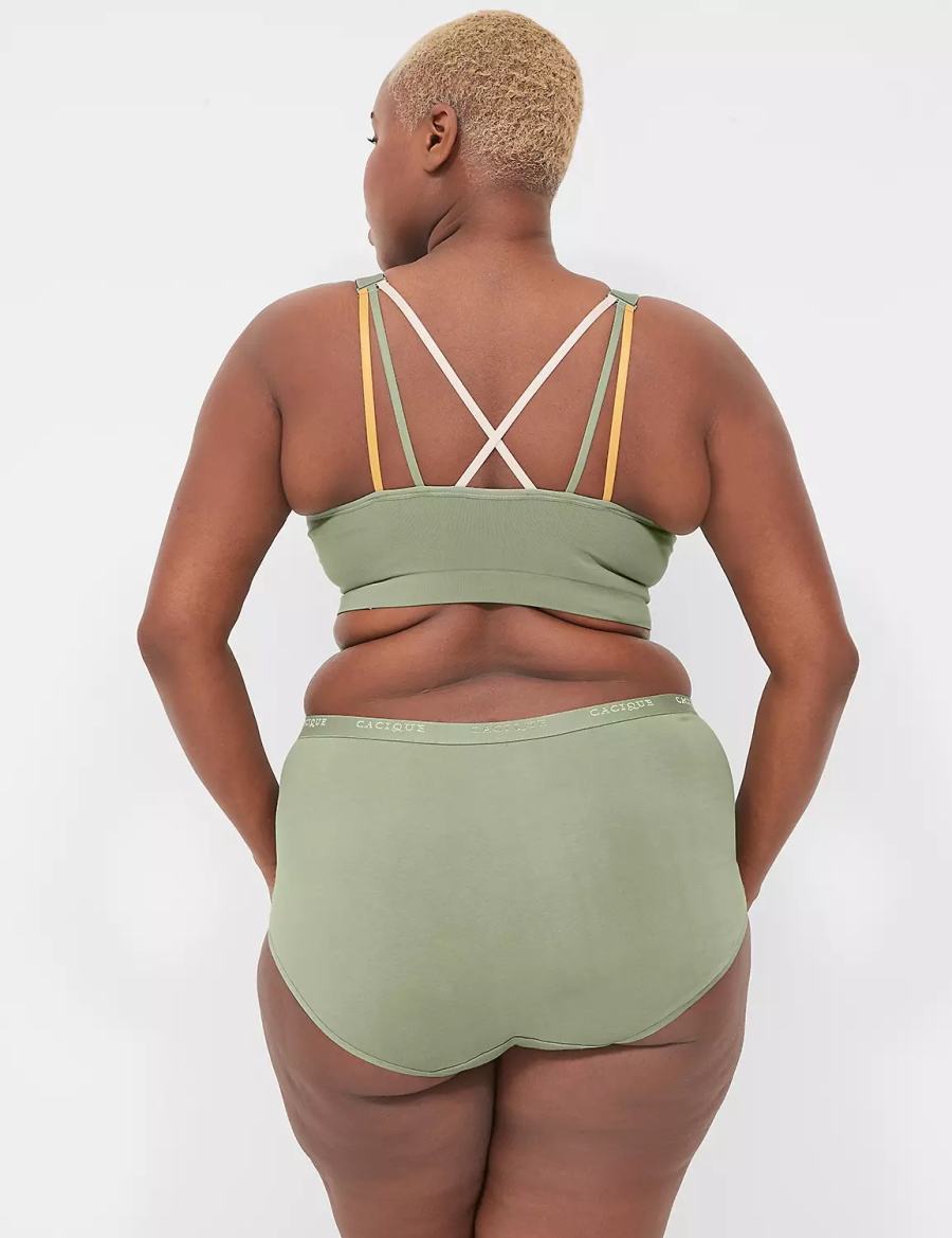Women Lane Bryant Seamless Strappy-Back Bralettes Green | QVG8341FC