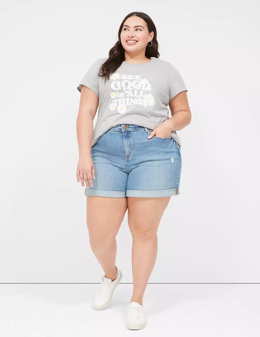Women Lane Bryant See Good In All Things Graphic Tee T Shirts Grey | PPK9745IZ