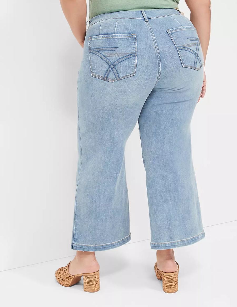 Women Lane Bryant Seven7 Pull-On Weekender Cropped Jeans Blue | HDW9496IS