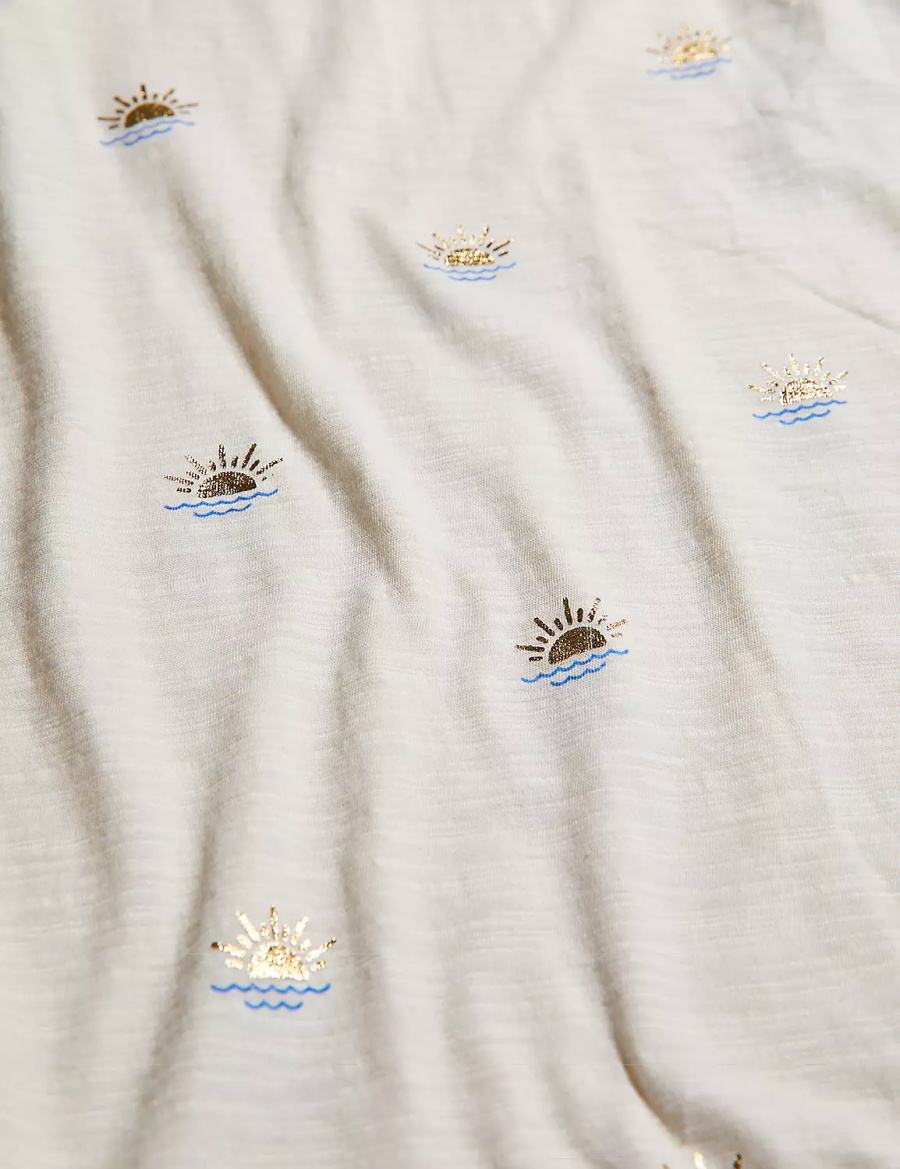 Women Lane Bryant Shimmer Sunshine Graphic Tee T Shirts White | UZP6612KJ