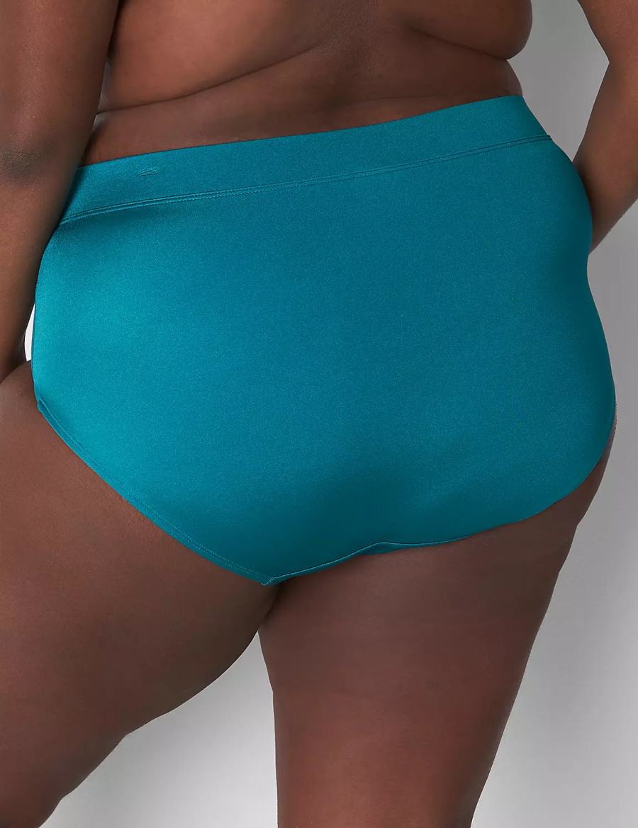 Women Lane Bryant Shimmer Swim Briefs Green | WCL8046LC