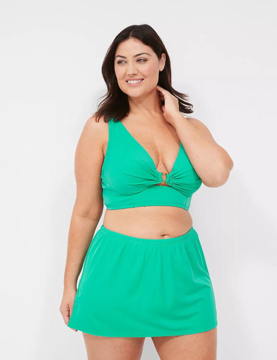Women Lane Bryant Side Slit Swim Skirts Turquoise | ZPH3876SO