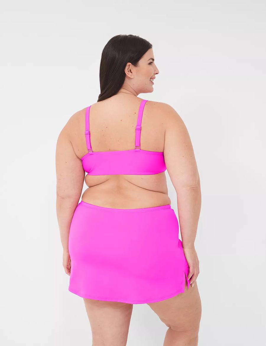 Women Lane Bryant Side Slit Swim Skirts Pink | WLA919BU