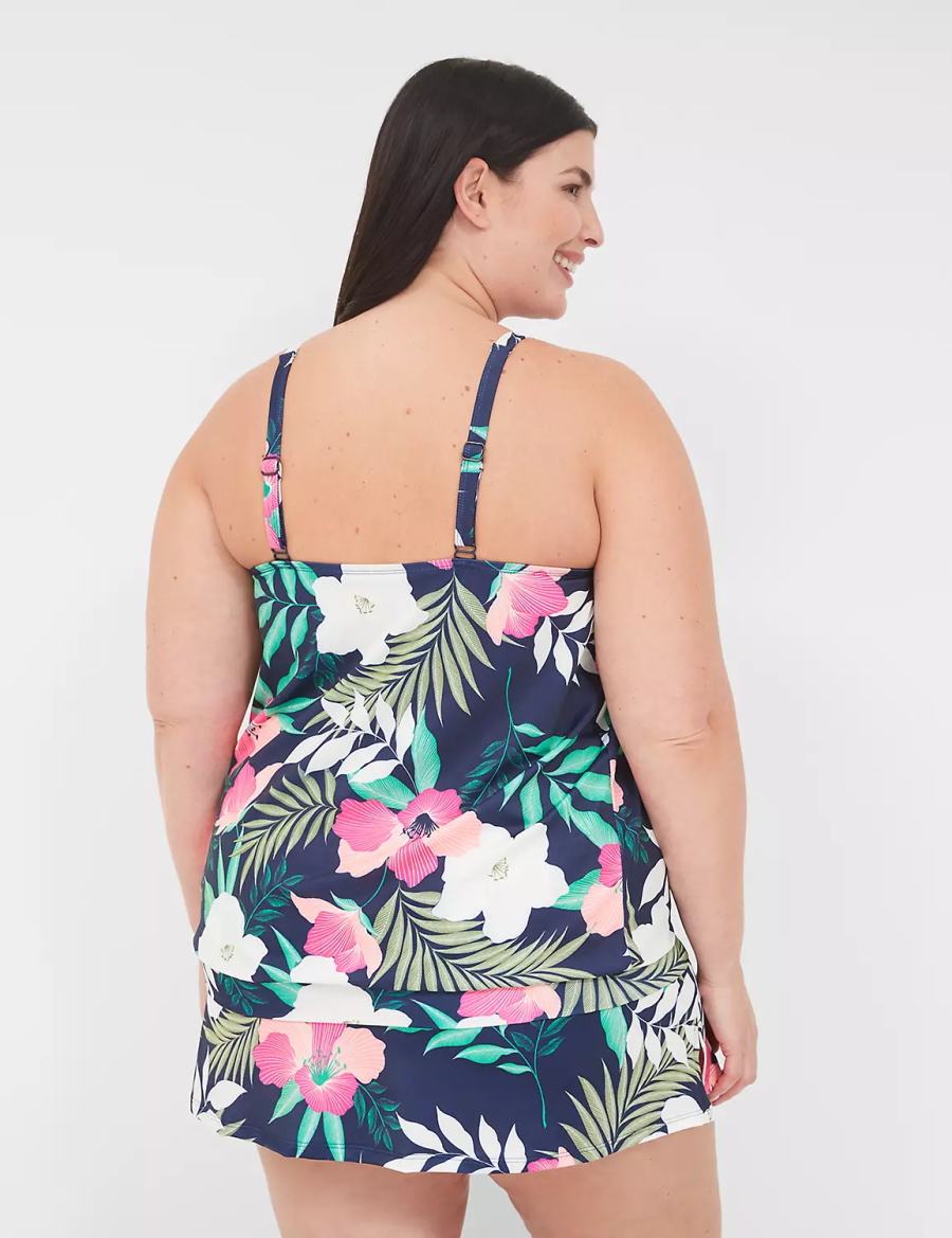Women Lane Bryant Side Slit Swim Skirts Navy | FMX4757TX